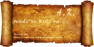 Asbóth Klára névjegykártya