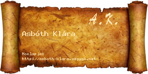 Asbóth Klára névjegykártya