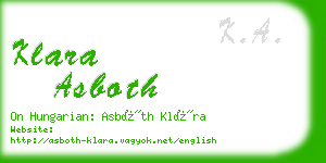 klara asboth business card